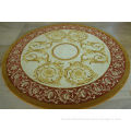 Patternned Handmade New Zealand Wool Carpets , Round Area Rugs Contemporary